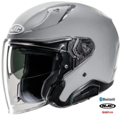 HJC RPHA 31 Open Face Bluetooth Helmet Nardo Grey 11b Installed