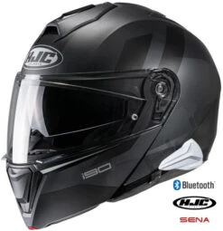 HJC I90 Modular Bluetooth Helmet Syrex Graphic MC5SF 20b Installed
