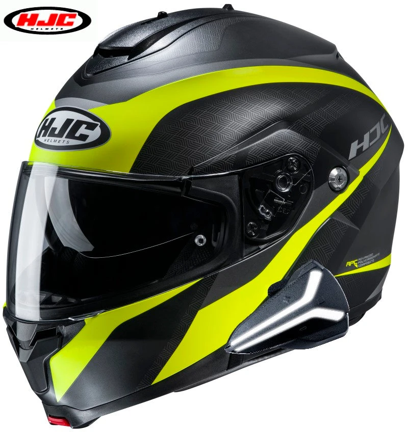 HJC C91 Helmet Sena Smart 20B Bluetooth Headset Taly Graphic MC3 Hi Vis HJC C91 Helmet Sena Smart 20B Bluetooth Headset Taly Graphic MC3 Hi Vis -Helmet Country Shop 0847 1033 03 20binstalled