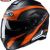 HJC C91 Helmet Sena Smart 20B Bluetooth Headset Taly Graphic MC7 Orange