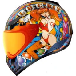 Icon Domain Full Face Bluetooth Helmet Lucky Lid 4 Red