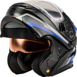 Gmax MD-01S Transistor Snow Helmet Blue Black Electric Shield
