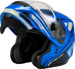 Gmax MD-04 Modular Snow Helmet Sector Gloss Blue Black Electric Shield