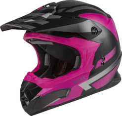 Gmax MX-86 Off Road Helmet Matte Black/Pink/Silver Size Medium