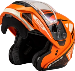 Gmax MD-04 Modular Snow Helmet Sector Gloss Orange Black Electric Shield