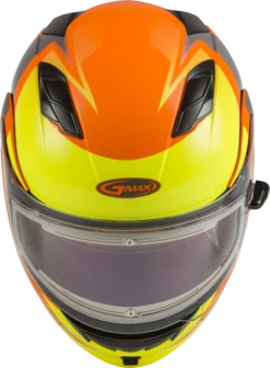 Gmax MD-01S Snow Helmet Descendant Neon Orange Hi Viz Electric Shield And Dual Lens -Helmet Country Shop 4398 5fa304c1d755d