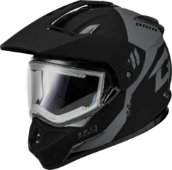 Gmax GM-11S Ronin Snow Helmet Matte Black Silver Electric Shield