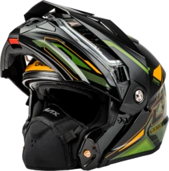Gmax MD-74S Spectre Snow Helmet Black Green Electric Shield
