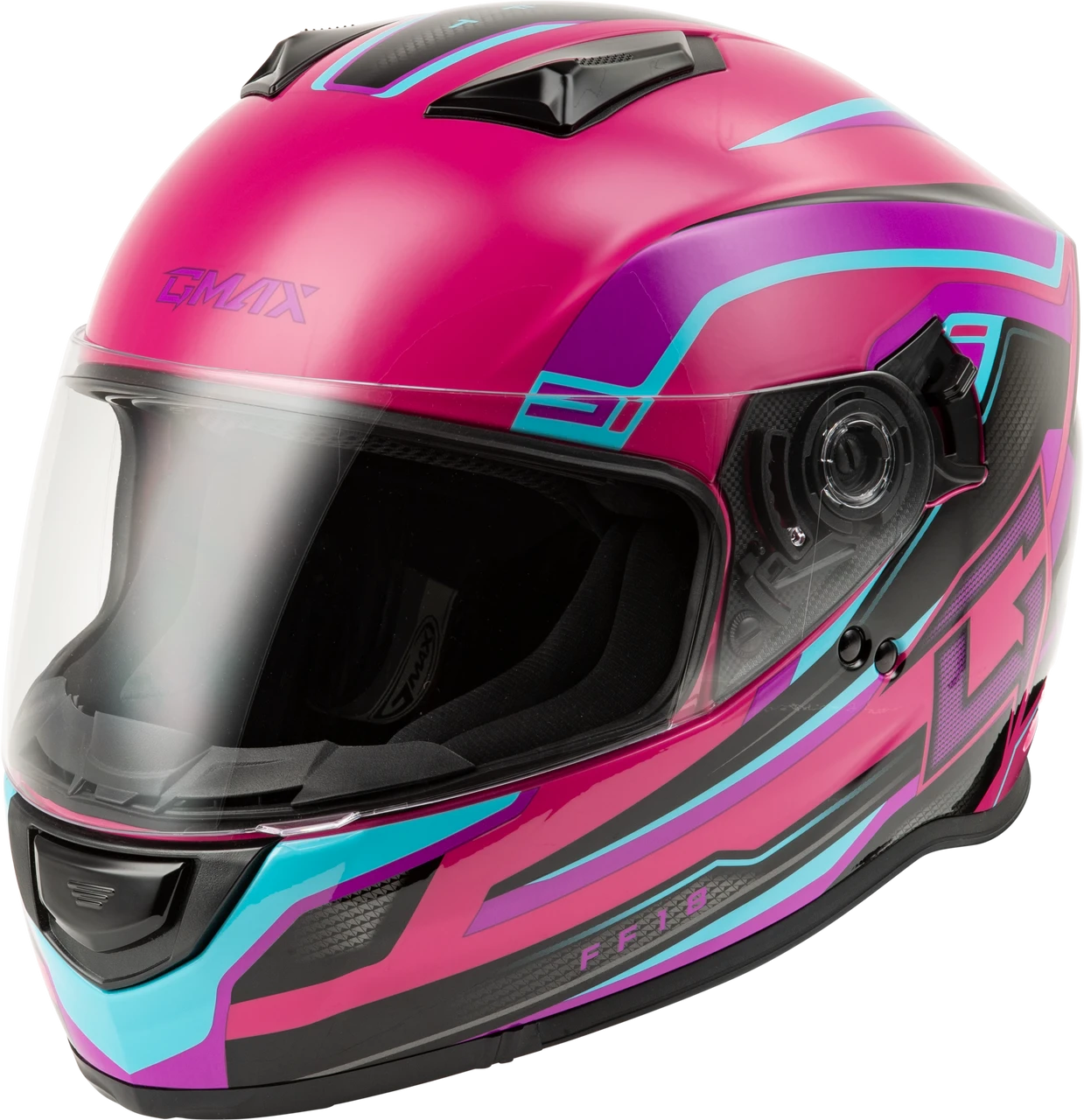 Gmax FF-18 Full Face Helmet Drift Graphic Pink/Blue/Black