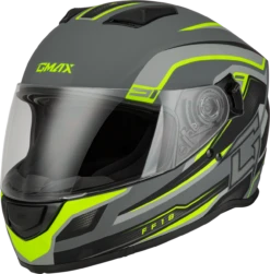 Gmax FF-18 Full Face Helmet Drift Graphic Grey/Hi-Vis