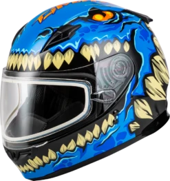 Gmax GM-49Y Youth Full Face Helmet Drax Graphic Blue Electric Shield