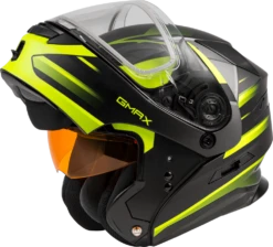 Gmax MD-01S Modular Snow Helmet Descendant Matte Black Hi Vis Dual Lens
