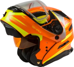 Gmax MD-01S Modular Snow Helmet Descendant Neon Orange Hi Vis Dual Lens