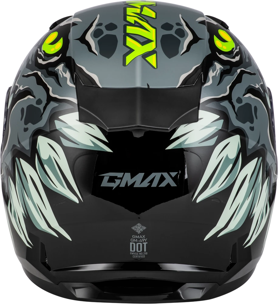 Gmax GM-49Y Youth Full Face Helmet Drax Graphic Grey Electric Shield Gmax GM-49Y Youth Full Face Helmet Drax Graphic Grey Electric Shield -Helmet Country Shop 826d 64dbee1dcac42
