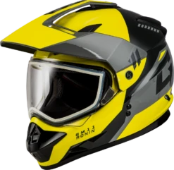 Gmax GM-11S Ronin Snow Helmet Yellow Dual Lens