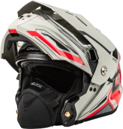 Gmax MD-74S Spectre Snow Helmet White Red Electric Shield