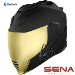 Icon Airflite Peace Keeper Sena Bluetooth Helmet Black
