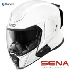 Icon Airflite Sena Spider Bluetooth Helmet Gloss White