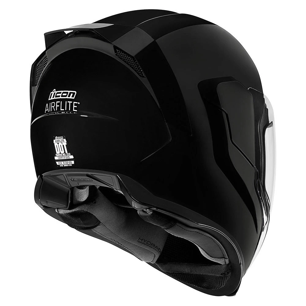 Icon Airflite Bluetooth Helmet Gloss Black Icon Airflite Bluetooth Helmet Gloss Black -Helmet Country Shop AirfliteGlossBlackBack 2