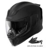 Icon Airflite Moto Helmet Rubatone Black 2 Icon Airflite Moto Helmet Rubatone Black -Helmet Country Shop AirfliteMotoFrontWithClearShield