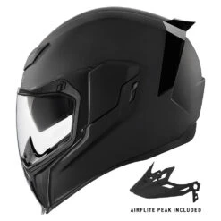 Icon Airflite Moto Helmet Rubatone Black -Helmet Country Shop AirfliteMotoHelmetWithShield