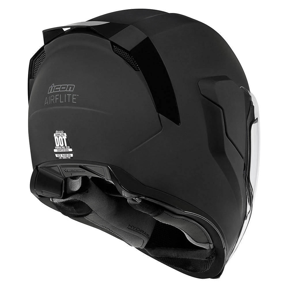 Icon Airflite Full Face Helmet Rubatone Light Smoke Shield Icon Airflite Full Face Helmet Rubatone Light Smoke Shield -Helmet Country Shop AirfliteRubatoneBlackBack 4