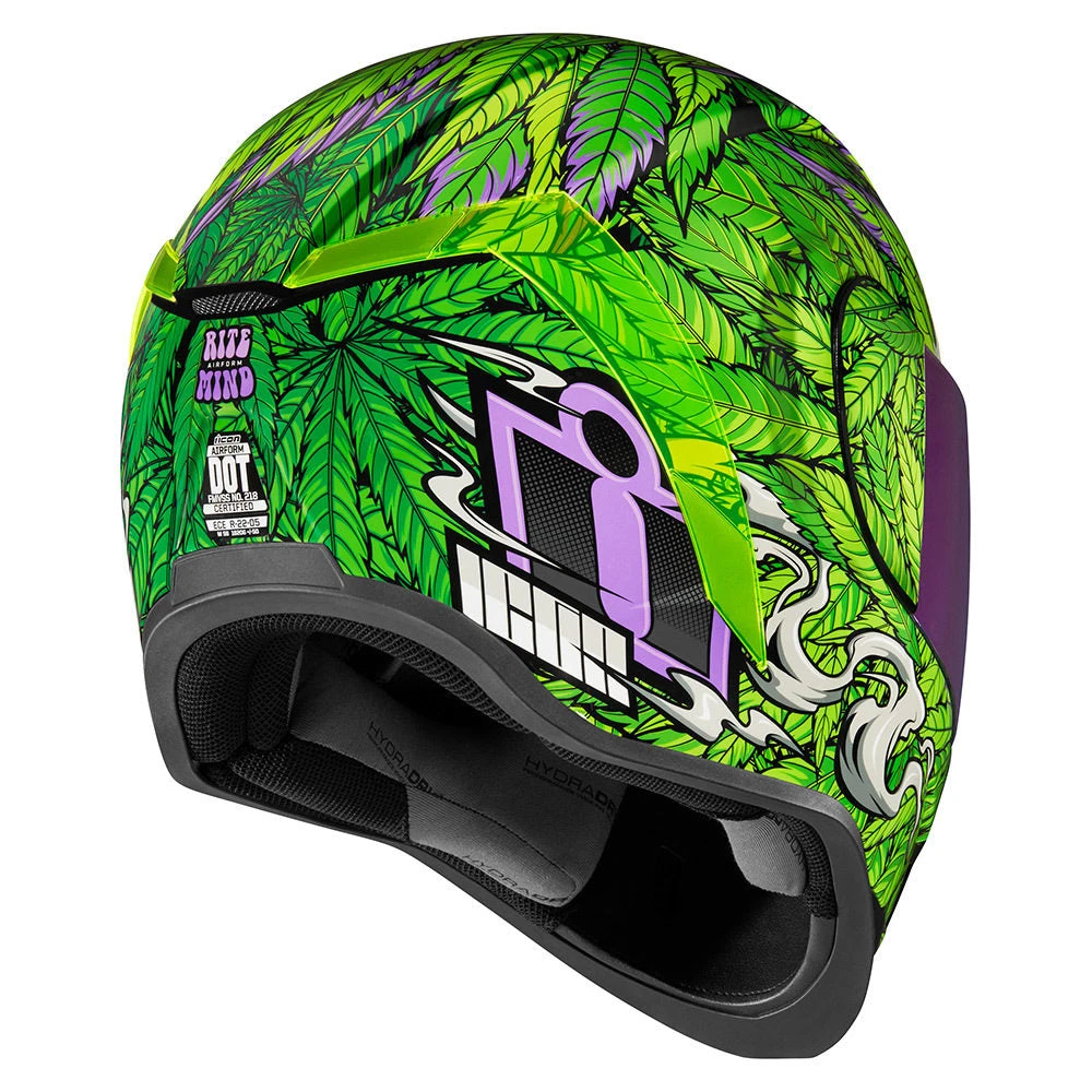 Icon Airform Ritemind Glow Green Full Face Helmet Icon Airform Ritemind Glow Green Full Face Helmet -Helmet Country Shop AirformRiteMindGlowBack