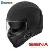 Icon Airform Full Face Bluetooth Helmet Matte Black Sena 5R Lite -Helmet Country Shop AirformRubatoneBlackFront withSena