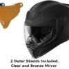 Icon Airflite Full Face Helmet Rubatone Bronze Mirror Shield -Helmet Country Shop IconAirflite 2Shields Bronze