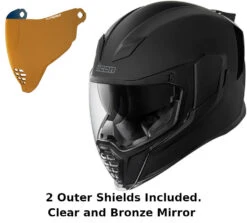 Icon Airflite Full Face Helmet Rubatone Bronze Mirror Shield