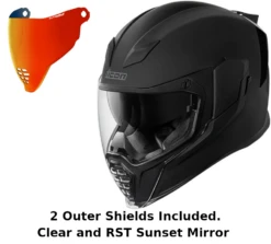 Icon Airflite Full Face Helmet Rubatone Sunset Mirror Shield