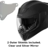 Icon Airflite Full Face Helmet Rubatone Silver Mirror Shield
