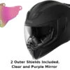 Icon Airflite Full Face Helmet Rubatone Purple Mirror Shield