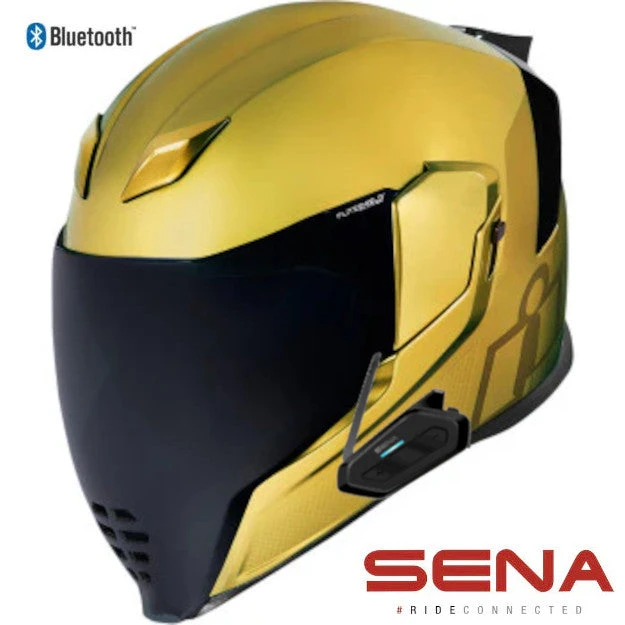 Icon Airflite Jewel MIPS Full Face Sena Spider Bluetooth Helmet Gold Icon Airflite Jewel MIPS Full Face Sena Spider Bluetooth Helmet Gold -Helmet Country Shop Jewel Gold Sena Spider