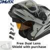 Gmax MD-01S Snow Helmet Descendant Matte Gray Silver Electric Shield And Dual Lens -Helmet Country Shop MD 01 Descendant withDual Lens Electric Gray bd1b278f 03cb 41dc 92b5 15b7456c0706