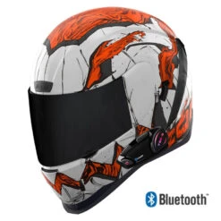 Icon Airform Full Face Bluetooth Helmet Trick Or Street 3 White