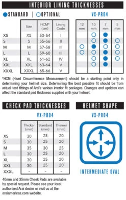 Arai VX Pro 4 Off Road Helmet Battle Graphic Purple -Helmet Country Shop VX PRO 4 Fit Chart 2b87060e 294c 496e 990e 65b03c832a83 1