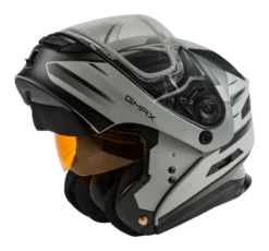 Gmax MD-01S Modular Snow Helmet Descendant Matte Gray Silver Dual Lens