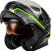 Gmax MD-01S Transistor Snow Helmet Green Black Electric Shield