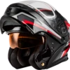 Gmax MD-01S Transistor Modular Snow Helmet Black Red