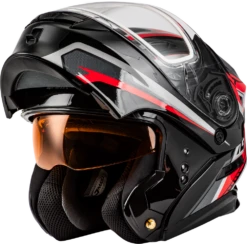 Gmax MD-01S Transistor Modular Snow Helmet Black Red