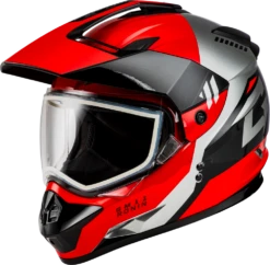 Gmax GM-11S Ronin Snow Helmet Red Dual Lens