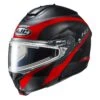 HJC C91 Modular Snow Helmet Taly Graphic MC1 Red Electric Shield -Helmet Country Shop hjcc91 sn taly electric helmet black grey rollover