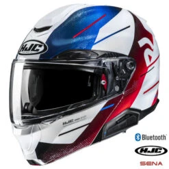 HJC RPHA 91S Modular Bluetooth Helmet Blat Graphic MC-21 11b Installed