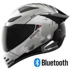 Icon Domain Full Face Bluetooth Helmet Future Proof Gray