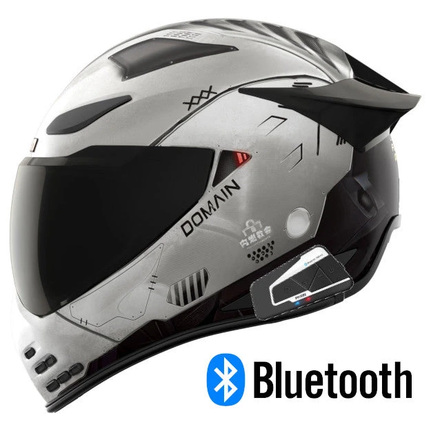 Icon Domain Full Face Bluetooth Helmet Future Proof Gray Icon Domain Full Face Bluetooth Helmet Future Proof Gray -Helmet Country Shop icon domain future proof helmet grey T9S