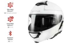 Sena Impulse Modular Helmet Gloss White 4 Sena Impulse Modular Helmet Gloss White -Helmet Country Shop impulse highlight 3