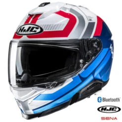 HJC I71 Full Face Bluetooth Helmet Viz MC-21 11b Installed