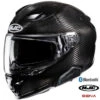 HJC F71 Full Face BLuetooth Helmet Carbon 11b Installed